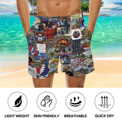 Grateful Dead Albums Covers Collage Unisex Hawaiian Shorts