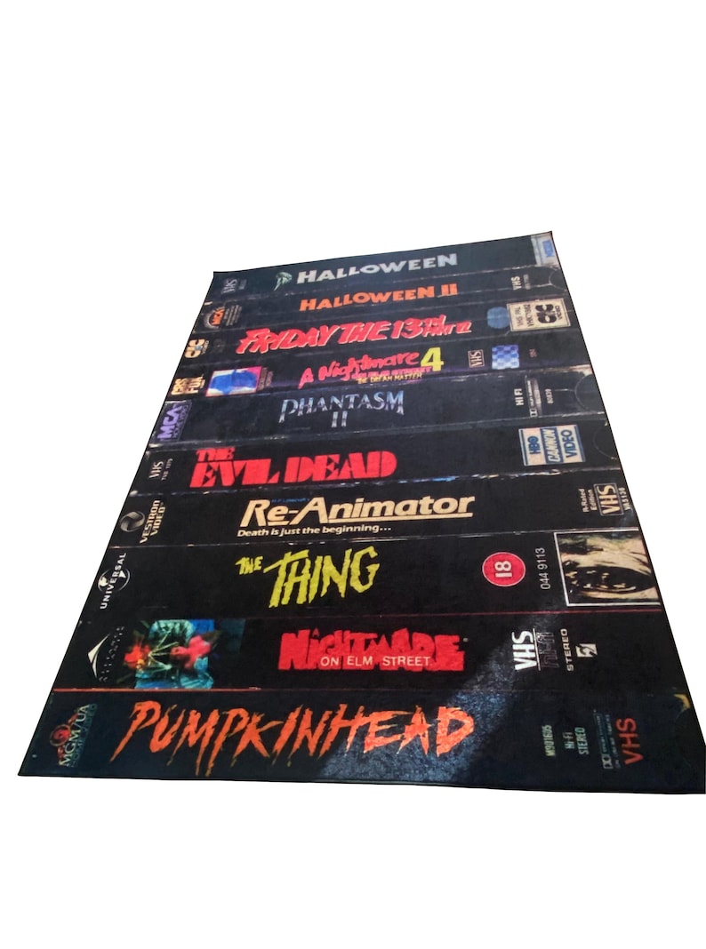 VHS Tape Classic Halloween Horror Movies Retro Rug -