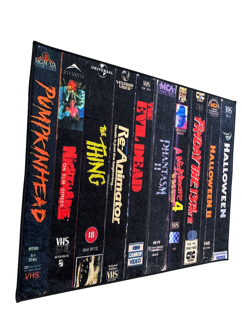 VHS Tape Classic Halloween Horror Movies Retro Rug -