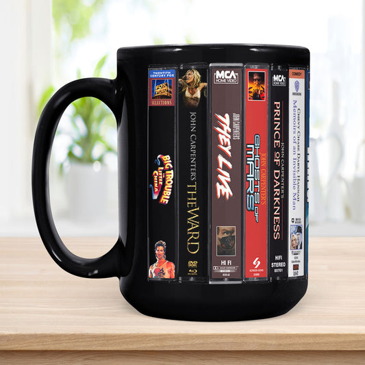 VHS Tape John Carpenter Movies Nostalgic Black Mug