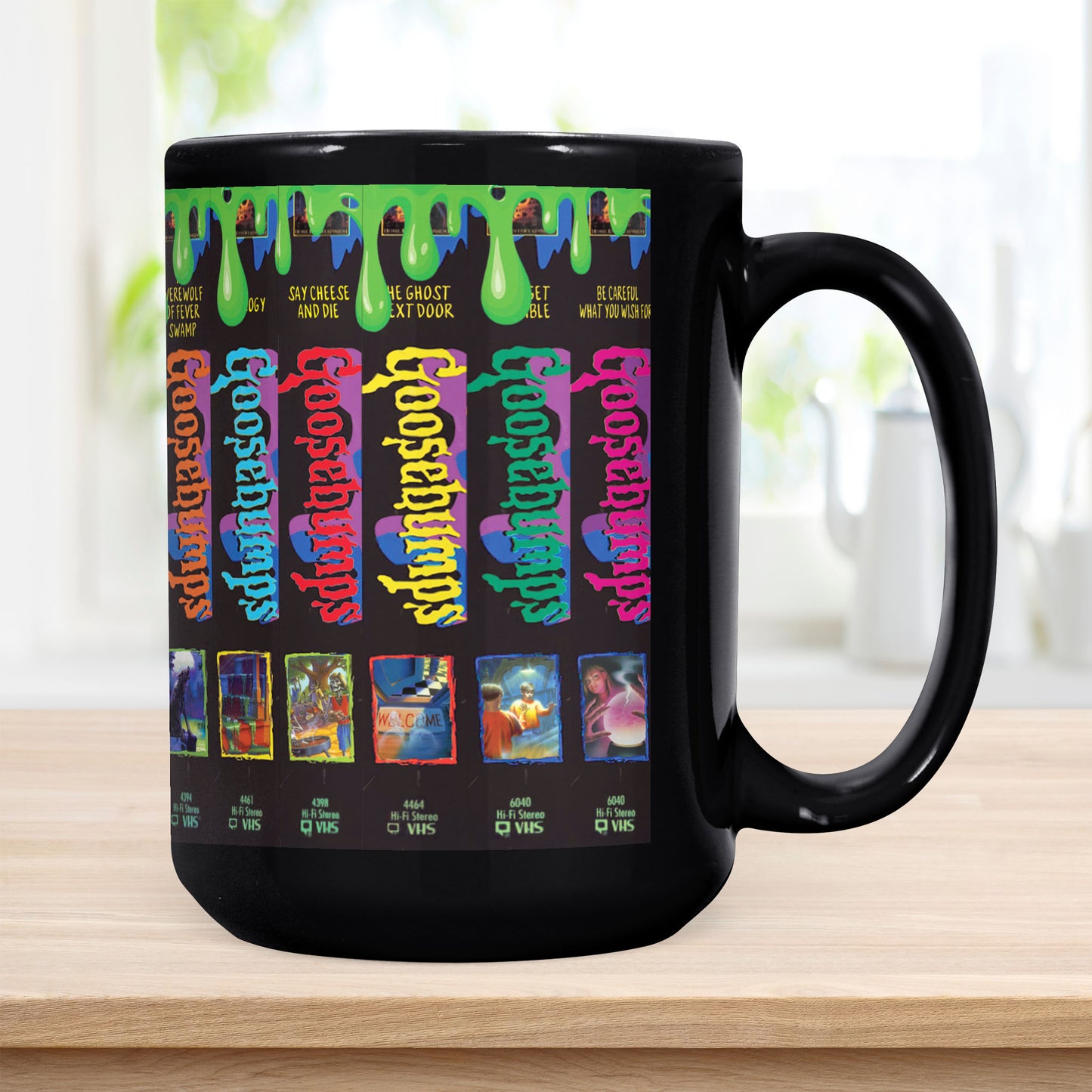VHS Tape Halloween Goosebumps Movies Nostalgic Black Mug