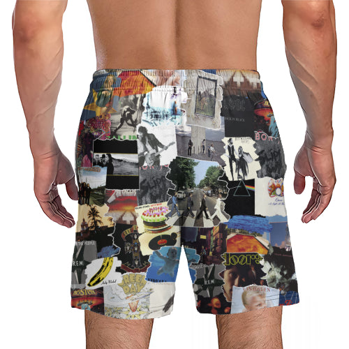 Essential Rock Albums Covers Collage Unisex Hawaiian Shorts