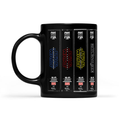 Retro VHS Star Wars Series Movies Collection Black Mug