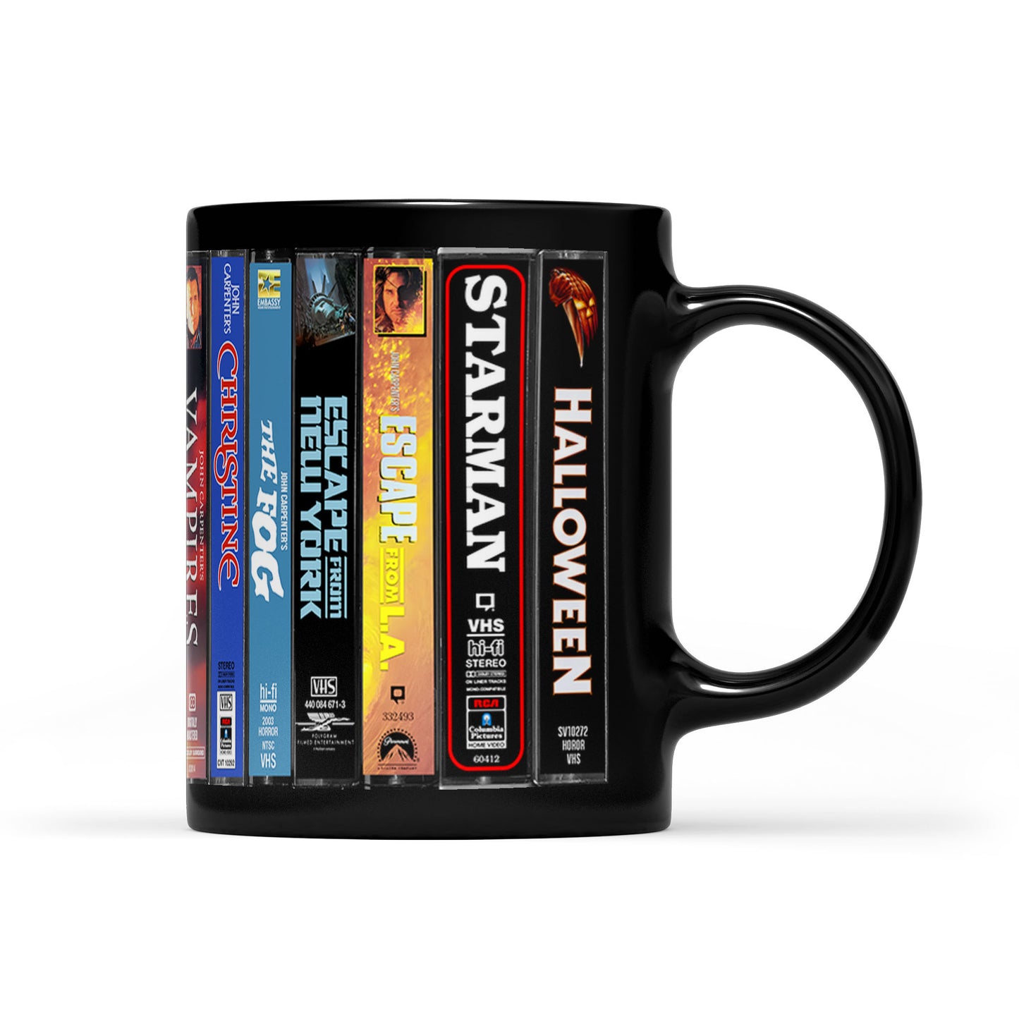 VHS Tape John Carpenter Movies Nostalgic Black Mug