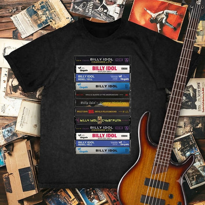 Billy Idol Albums Cassette Retro Collection Premium Unisex T-Shirt
