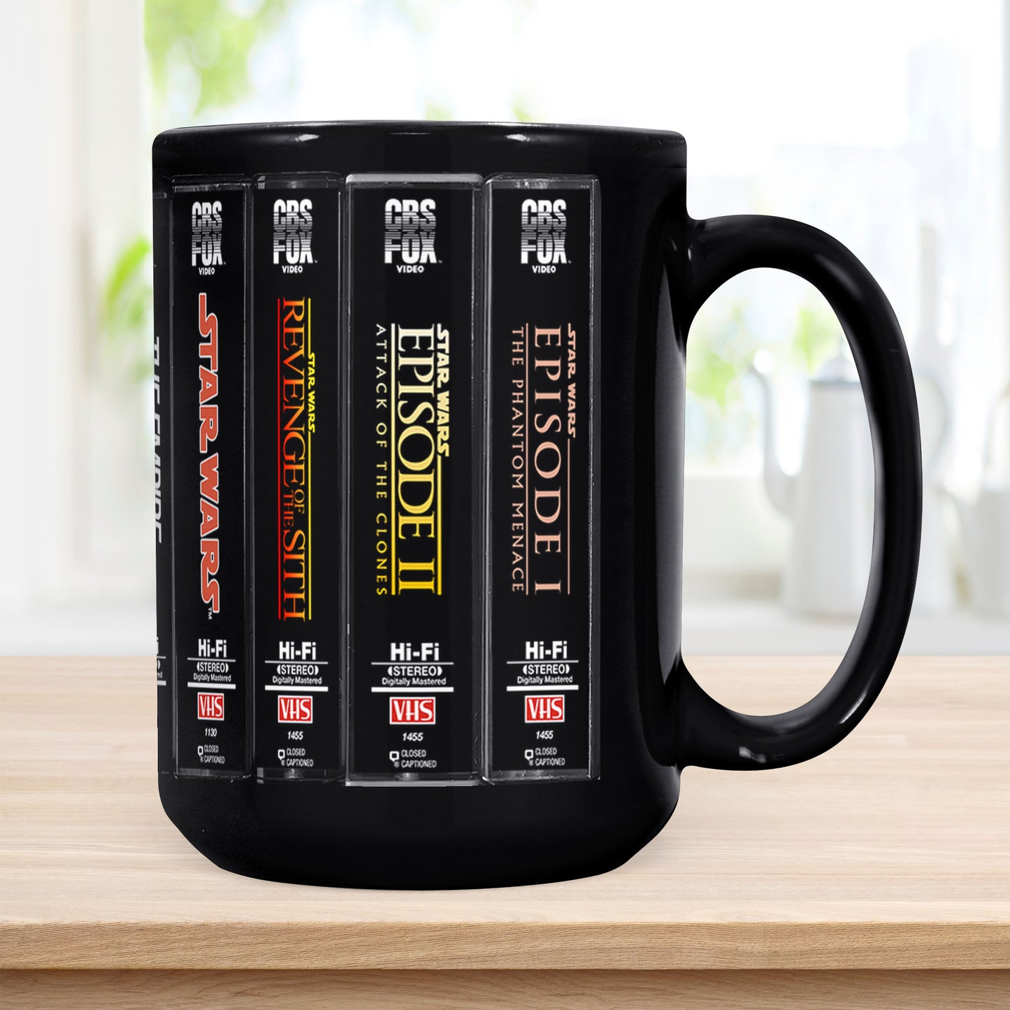 Retro VHS Star Wars Series Movies Collection Black Mug
