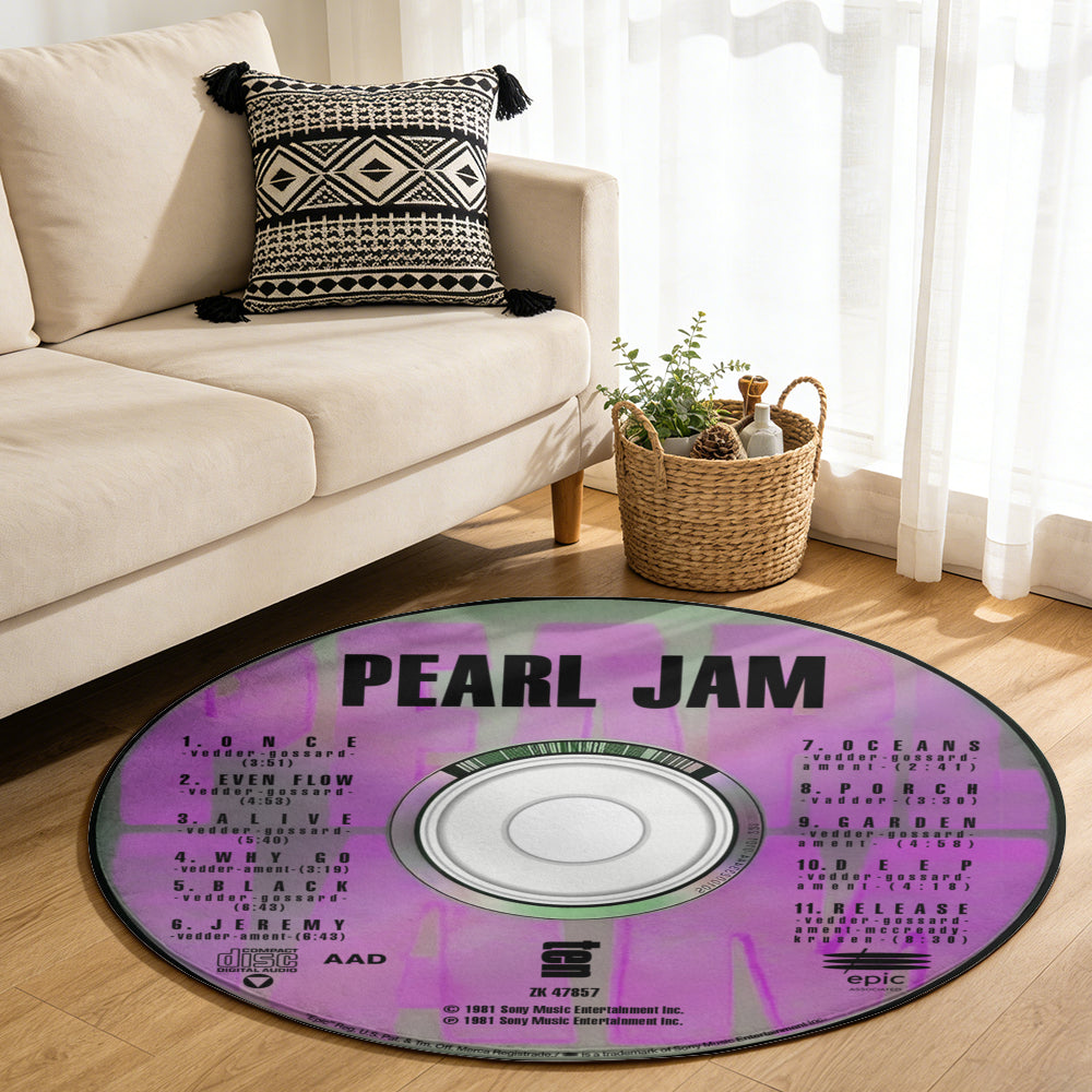 Pearl Jam - Ten Album Music CD Round Rug