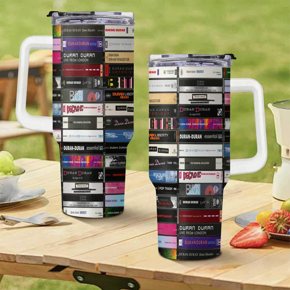 Duran Duran Albums Cassette Collection 40oz Tumbler - White Handle