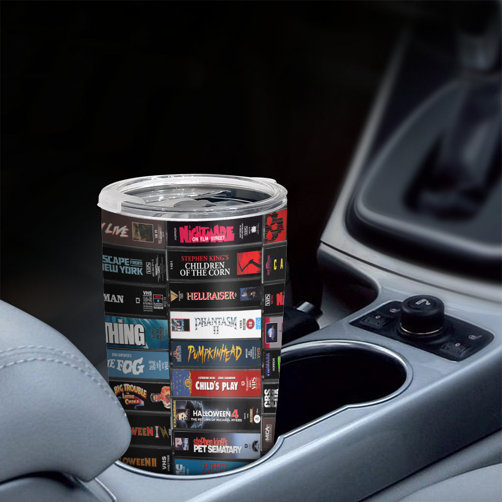 Retro Classic Horror Movie Cassette Tapes 20oz Tumbler