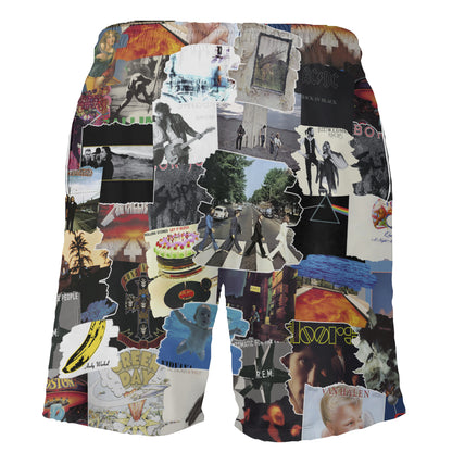 Essential Rock Albums Covers Collage Unisex Hawaiian Shorts