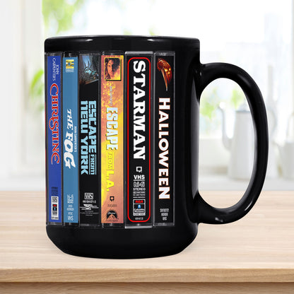 VHS Tape John Carpenter Movies Nostalgic Black Mug