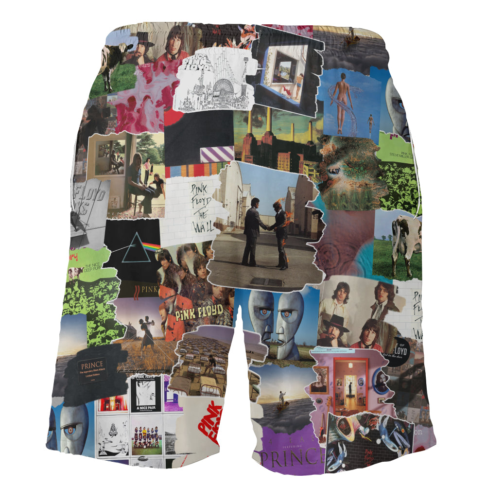 Pink Floyd Albums Covers Collage Unisex Hawaiian Shorts