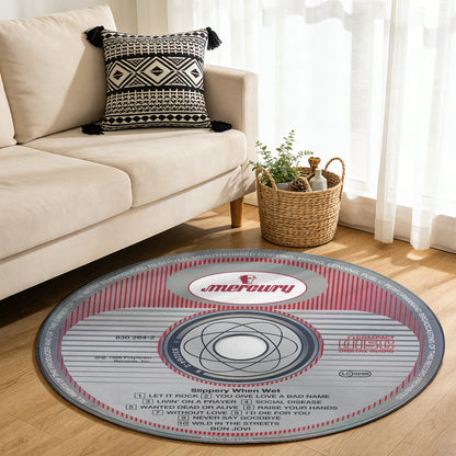 Bon Jovi – Slippery When Wet Album Music CD Round Rug
